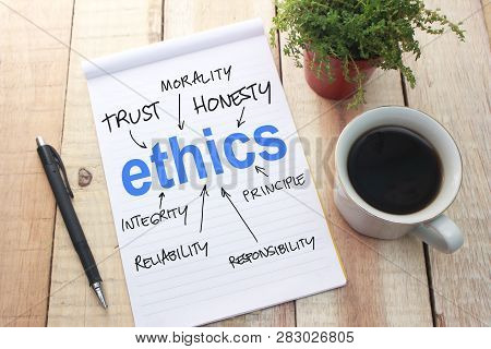 Ethics Words Typography Concept