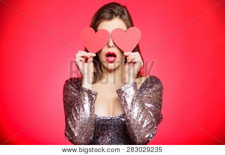 Romantic Mood. Girl In Love Dating. Obsession Concept. Fall In Love. Girl Adorable Fashion Model Mak