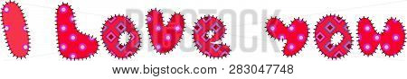 Decoative Pachwork Love Lettering On White Background