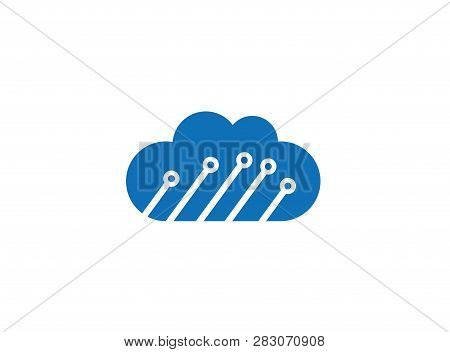 Technology Connect With Clouds Symbo Forl Logo Design