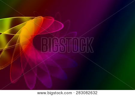 Colorful Abstract Background With Circular Lines In The View