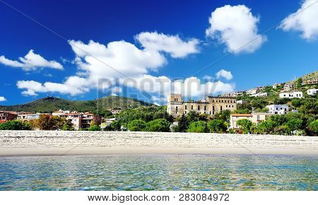 Coast Of Tyrrhenian Sea. Beach And Port Of Marina Di Camerota, Italy