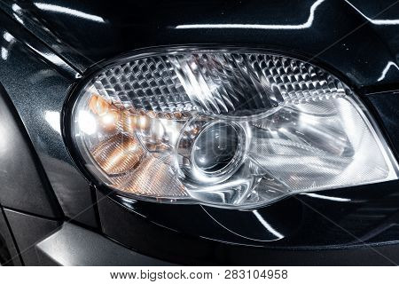 Novosibirsk, Russia - February 08, 2019: Chevrolet Niva, Close-up Of The Headlights. Photography Of 