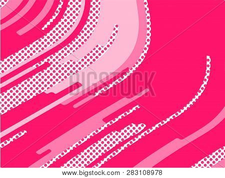 The Pink Pattern. Trending Abstract Design With Irregular Shapes, Points And Wavy Lines To Create Ro