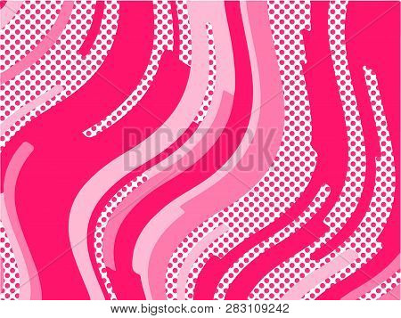 The Pink Pattern. Trending Abstract Design With Irregular Shapes, Points And Wavy Lines To Create Ro