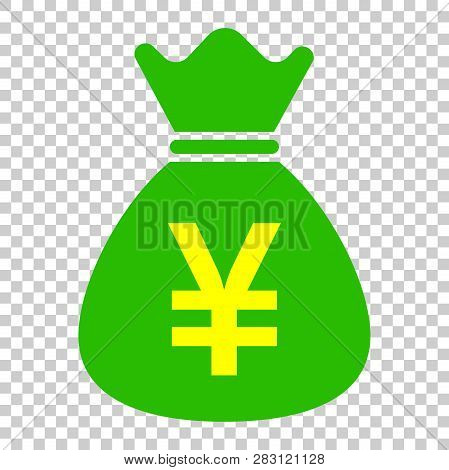 Yen, Yuan Bag Money Currency Vector Icon In Flat Style. Yen Coin Sack Symbol Illustration On Isolate