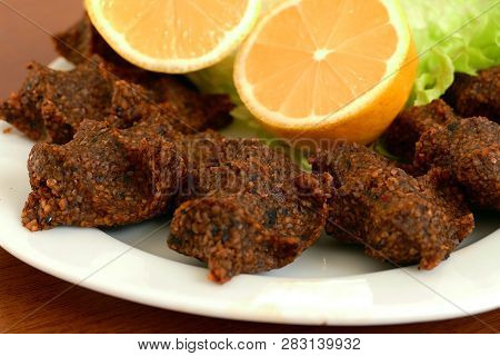 Raw Meatballs With Nuts, Specific Spicy Raw Turkey Meatballs,(çig Köfte)