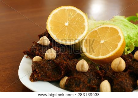 Raw Meatballs With Nuts, Specific Spicy Raw Turkey Meatballs,(çig Köfte)
