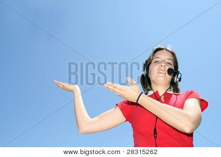chica de telecomunicaciones