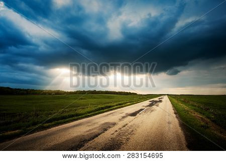 Country Road Stromy Weather