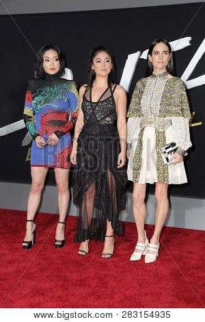 LOS ANGELES - FEB 5:  Lana Condor, Rosa Salazar, Jennifer Connelly at the 