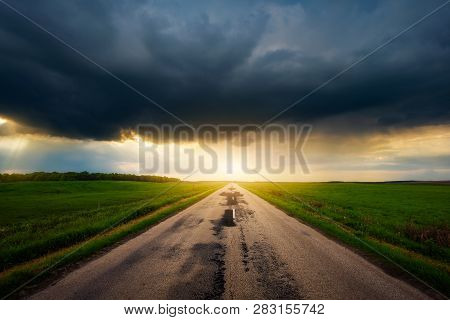 Country Road Stromy Weather