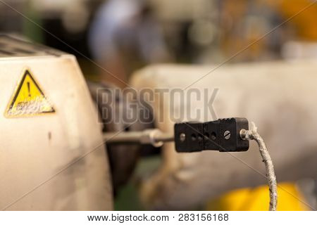 Thermocouple In Heater On Background Industrial Factory.