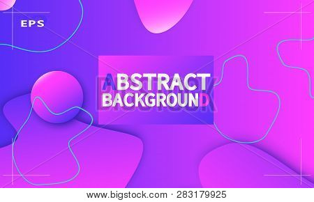Fluid Shapes Composition. Wavy Abstract Cover Design. Creative Colorful Wallpaper. Trendy Gradient P