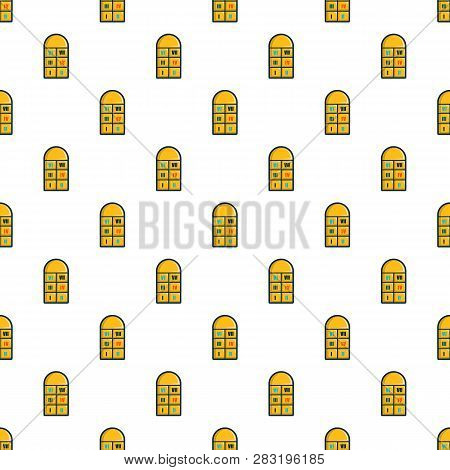 Hopscotch Game Pattern In Cartoon Style. Seamless Pattern Illustration