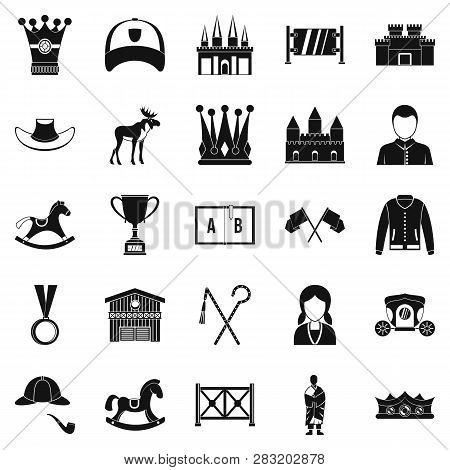 Horsemanship Icons Set. Simple Set Of 25 Horsemanship Icons For Web Isolated On White Background