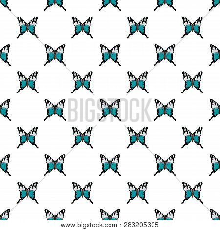 Papilio Palinurus Butterfly Pattern In Cartoon Style. Seamless Pattern Illustration