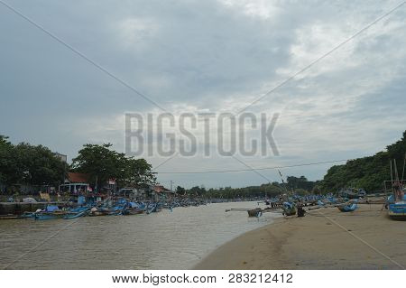 Fishing Boat On The Beach Of Santolo, Garut, Indonesia