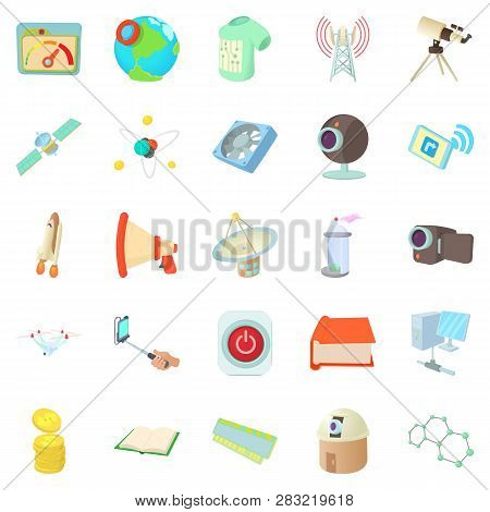 Novation Icons Set. Cartoon Set Of 25 Novation Icons For Web Isolated On White Background