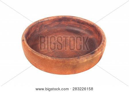 Ketsi, Georgian Traditional Clay Pot For Cooking Food On White Background