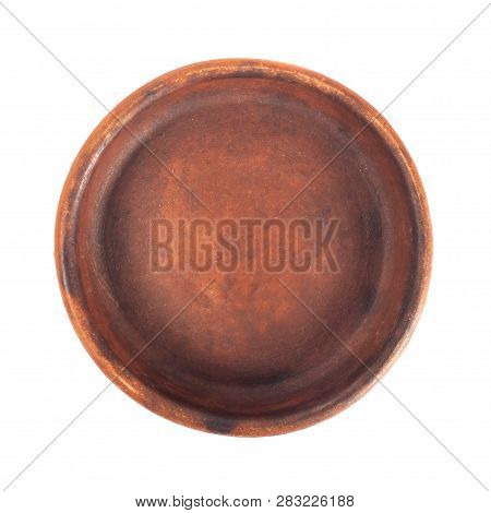 Ketsi, Georgian Traditional Clay Pot For Cooking Food On White Background