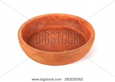 Ketsi, Georgian Traditional Clay Pot For Cooking Food On White Background