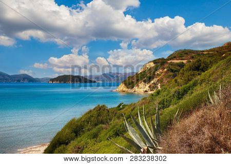 Beautiful View Of The Coast Of Navagio On The Greek Island Of Zakynthos.