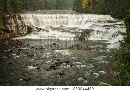 Dawson Falls On The Murtle River In Wells Gray Provincial Park, British Columbia, Canada. It Is Four
