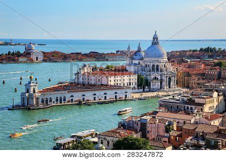 Basilica Di Santa Maria Della Salute On Punta Della Dogana In Venice, Italy