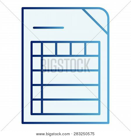 List Flat Icon. Documen Blue Icons In Trendy Flat Style. Paper Gradient Style Design, Designed For W