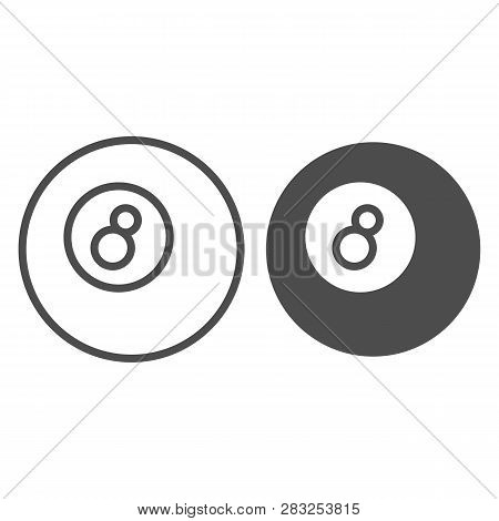 Billiard Ball Line And Glyph Icon. Pool Ball Vector Illustration Isolated On White. Game Outline Sty
