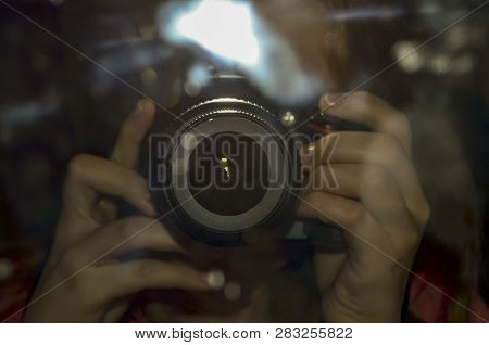 The Photographer Takes Pictures Of Himself In The Mirror