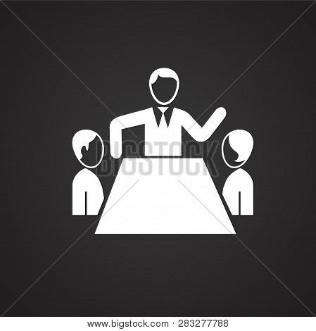 Business Meeting On Black Background Icon For Wep Or App Using