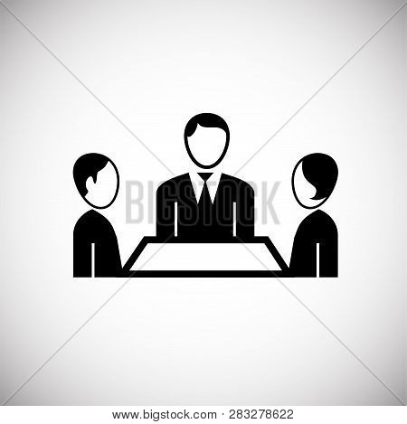 Team Meeting On White Background Icon For Wep Or App Using