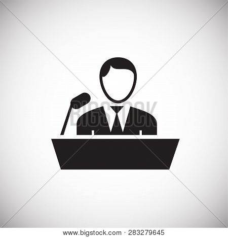 Public Speech On White Background Icon For Wep Or App Using