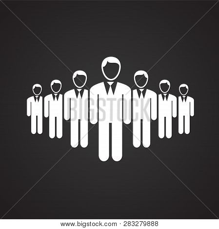 Businessmans On Black Background Icon For Wep Or App Using