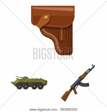 Isolated Object Of Weapon And Gun Logo. Collection Of Weapon And Army Stock Vector Illustration.