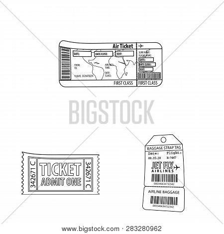 Vector Illustration Of Ticket And Admission Logo. Collection Of Ticket And Event Vector Icon For Sto