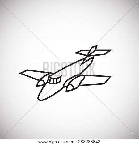 Plane On White Background Icon For Wep Or App Using