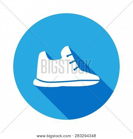 Trainers Shoes Icon With Long Shadow. Signs And Symbols Can Be Used For Web, Logo, Mobile App, Ui, U