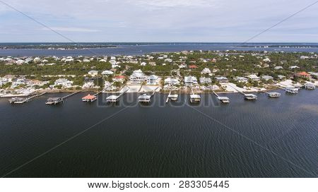 Aerial View Of Ono Island On The Gulf Coast In Orange Beach, Alabama