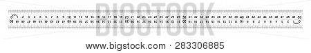 Ruler 50 Centimeter. Ruler 500 Mm. The Direction Of Marking On The Ruler From Left To Right And Righ