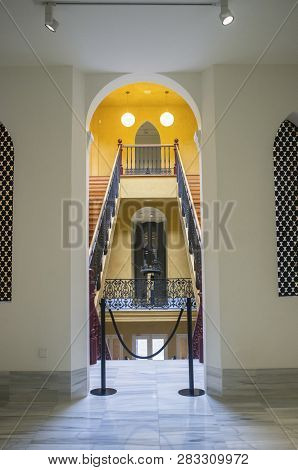 Badajoz, Spain - April 21, 2018: Badajoz Fine Arts Museum Indoors. Original Building