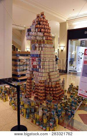 Canstruction Public Art Exhibit At Merchandise Mart, Chicago, Il September 10, 2018