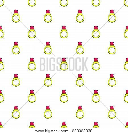 Princess Ring Pattern In Cartoon Style. Seamless Pattern Illustration