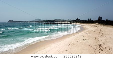 Bird View Of Forster-tuncurry Beach (nsw, Australia) On A Sunny Day In Summer Time. Breakwall Direct