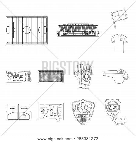 Vector Design Of Soccer And Gear Logo. Set Of Soccer And Tournament Vector Icon For Stock.