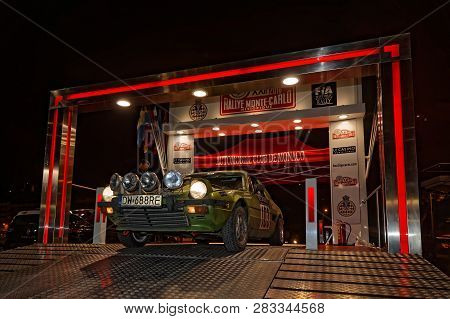 Monaco, France, February 6, 2019 : Arrival On Monaco Harbor. Rallye Historique Is Reserved To Those