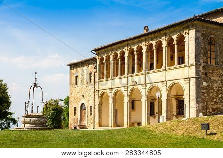 Parsonage Of The Church Of San Biagio, Located Outside Montepulciano, Tuscany, Central Italy. San Bi