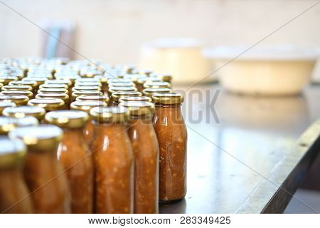 Salted Soybean Paste In Bottle. Soy Production